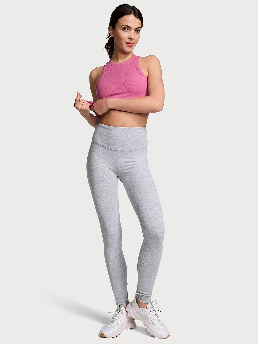PINK Victoria's Secret Light Gray High-Waist All Day Cotton Leggings